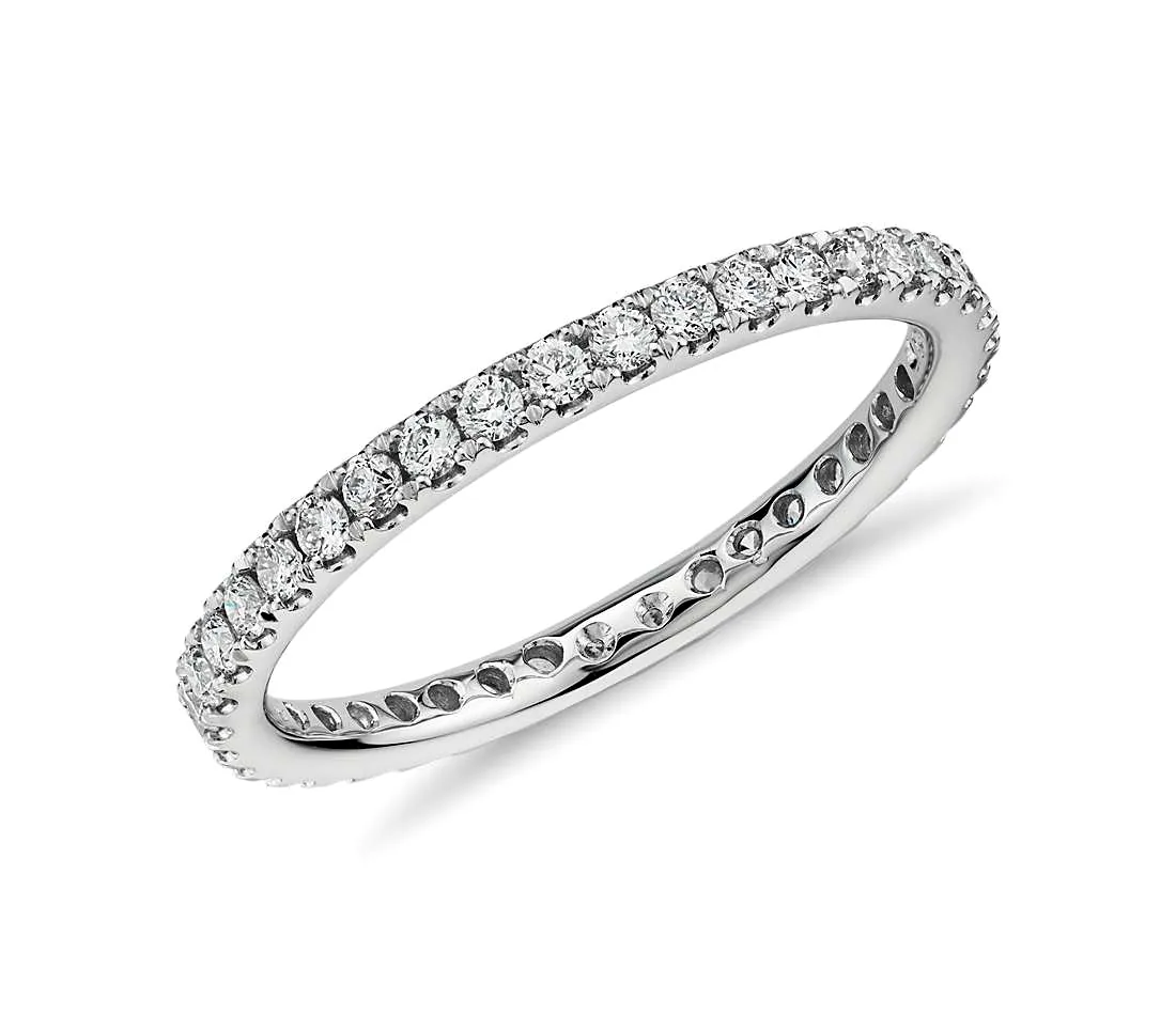 Diamond eternity band on a clean white background
