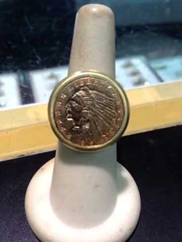 Gold signet-style ring