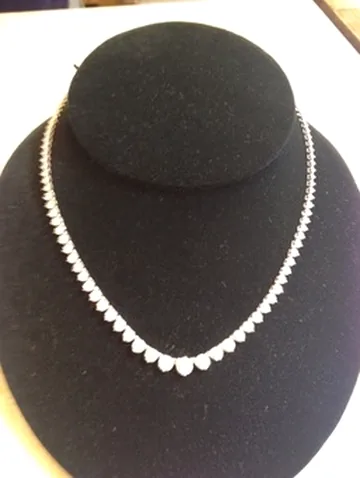 Fine necklace on black jewelry display